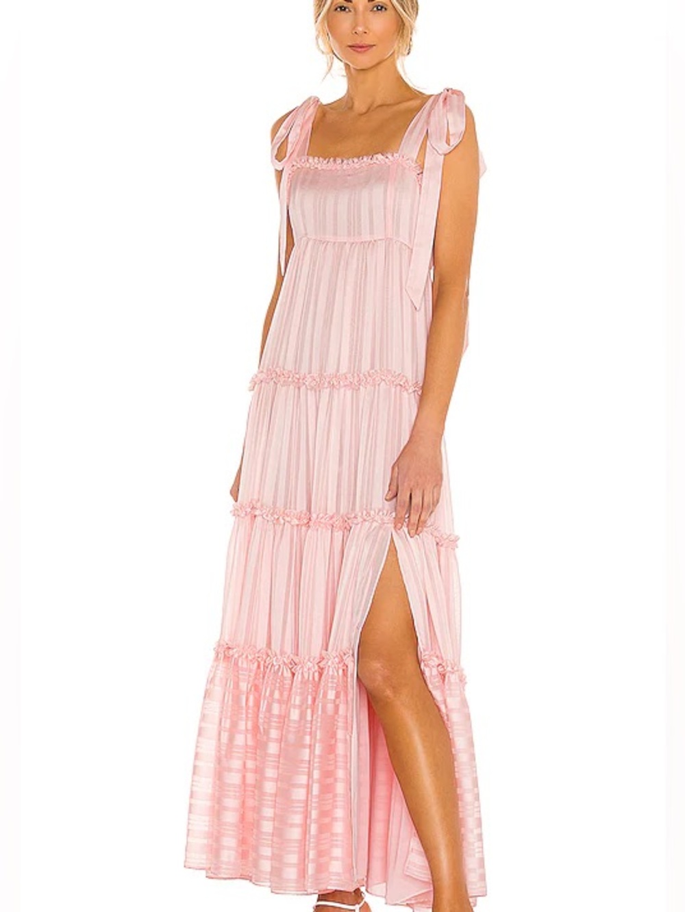 Love Shack Fancy pink burrows dress